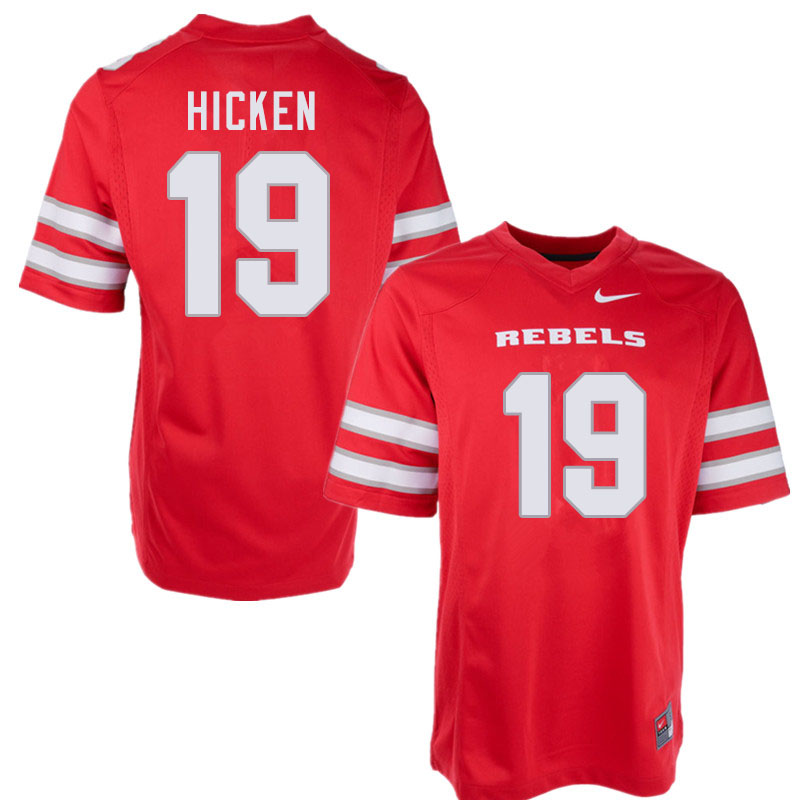 Men #19 Hayes Hicken UNLV Rebels College Football Jerseys Sale-Red